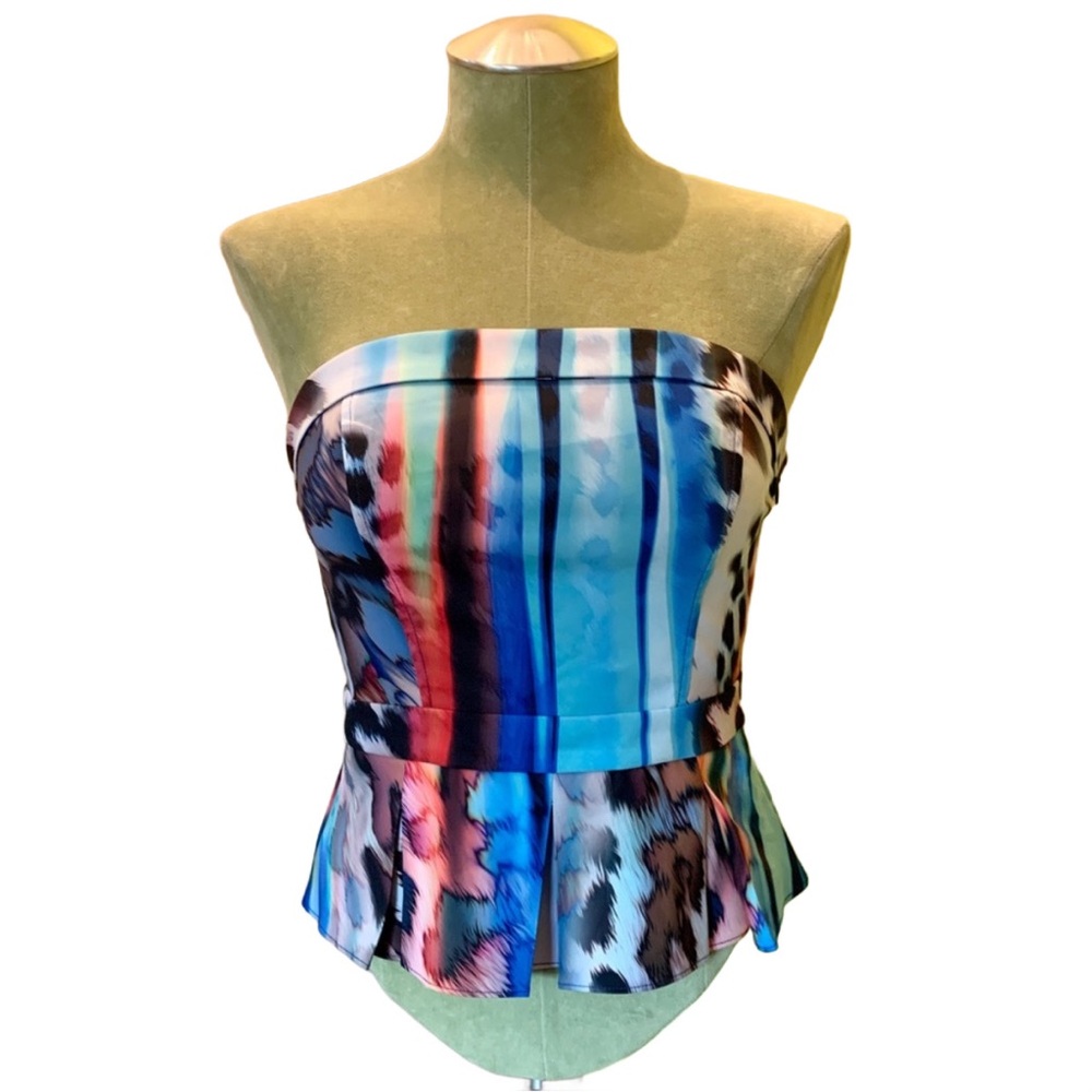 bebe Strapless Peplum Top